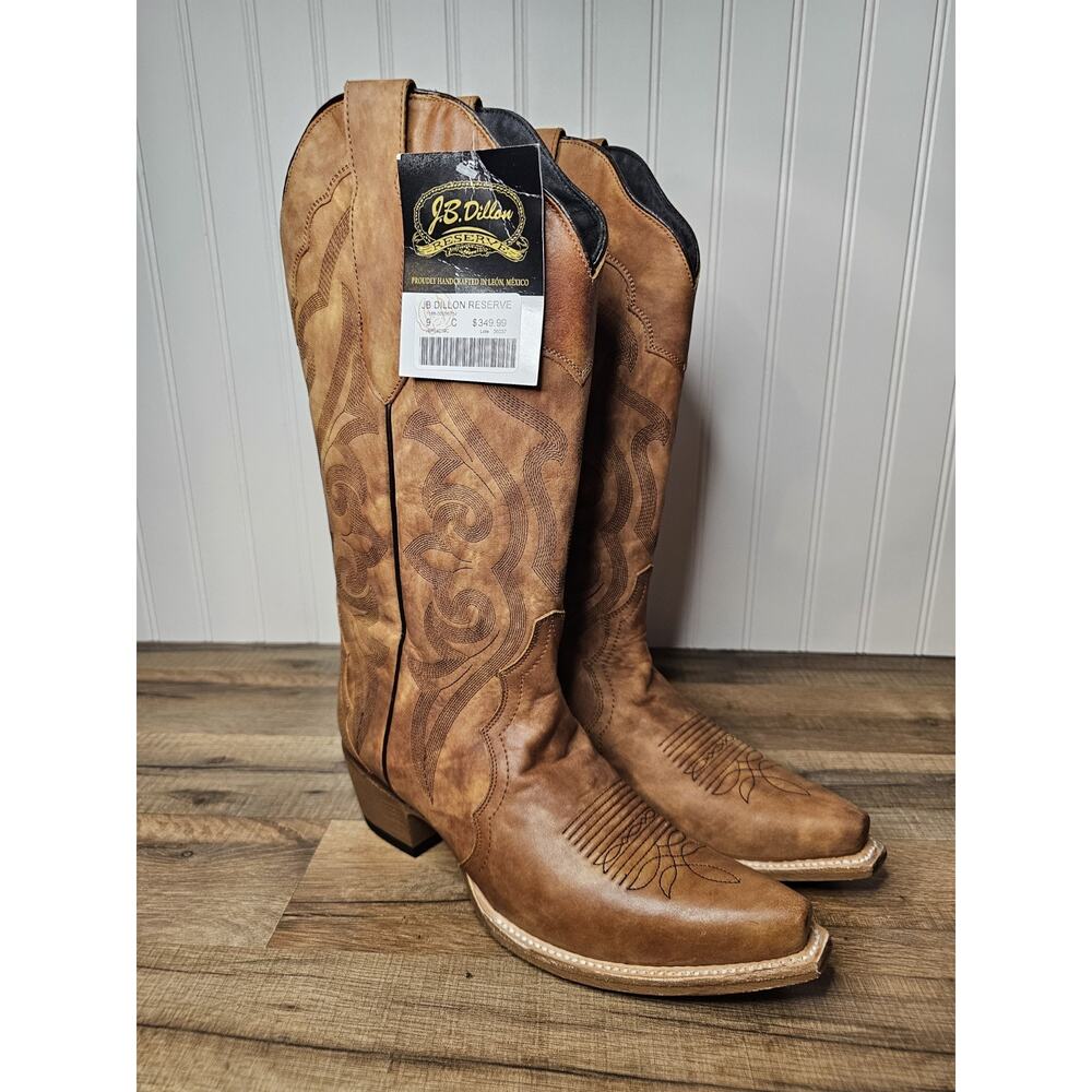 JB Dillon Reserve Ponderosa Leather Western Boots Women's 9 New Cowhide Calf